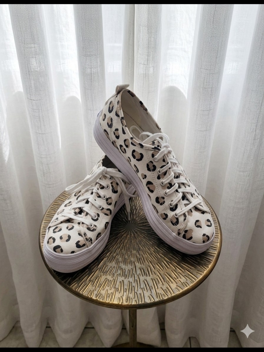 Keds Leopard-Print Canvas Sneakers - White, Black & Tan